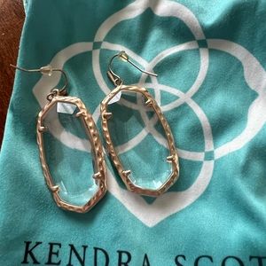 Kendra Scott "Elle" Rose Gold & Clear Earrings